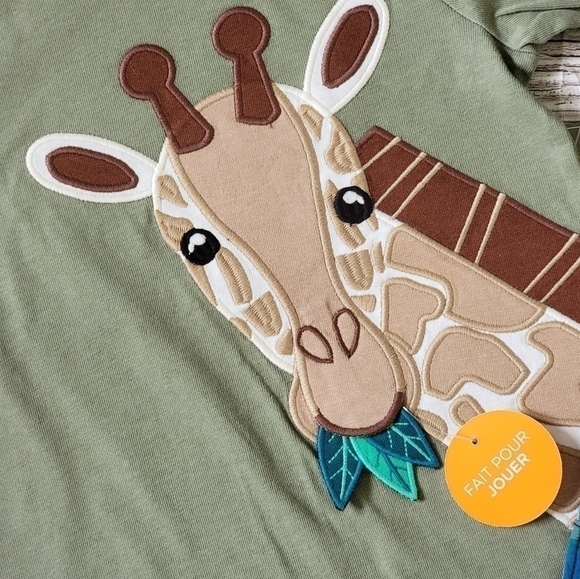 Embroidered Giraffe T-Shirt Binoculars Tank Top Patchwork Shorts Zoo Trip Bundle - Picture 4 of 9